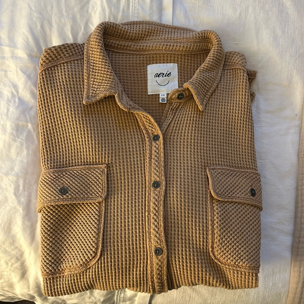Aerie Waffle Button Down Shirt (Anytime Fave Waffle Shirt)